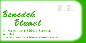 benedek blumel business card