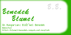 benedek blumel business card